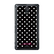 SOL22-YCM2P0098-78 [オリジナルデザイン au SOL22 Xperia UL ケース (Dot Pattern キュート ブラック)]