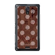 SOL22-YCM2P0137-78 [オリジナルデザイン au SOL22 Xperia UL ケース (News-paper-Dot ブラウン)]