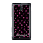 SOL22-YCM2P0208-78 [オリジナルデザイン au SOL22 Xperia UL ケース (ハートブレイクモノグラム ブラック)]