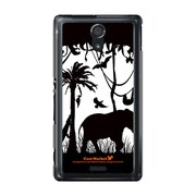 SOL22-YCM2P0374-78 [オリジナルデザイン au SOL22 Xperia UL ケース (ブラックサファリ)]