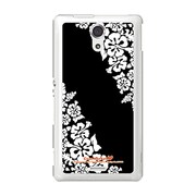SOL22-YCM2P0378-78 [オリジナルデザイン au SOL22 Xperia UL ケース (モノクロームハイビスカス)]