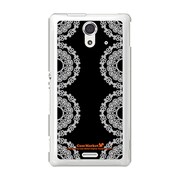 SOL22-YCM2P0379-78 [オリジナルデザイン au SOL22 Xperia UL ケース (ホワイト & ブラック レース)]