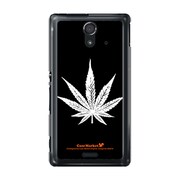SOL22-YCM2P0392-78 [オリジナルデザイン au SOL22 Xperia UL ケース (Black Leaves)]