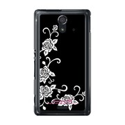 SOL22-YCM2P0416-78 [オリジナルデザイン au SOL22 Xperia UL ケース (ホワイトローズ ブラックパターン)]