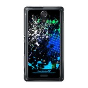 SOL22-YCM2P0445-78 [オリジナルデザイン au SOL22 Xperia UL ケース (Smash Paint Graphics - Cool Blue)]