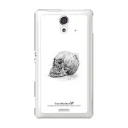 SOL22-YCM2P0456-78 [オリジナルデザイン au SOL22 Xperia UL ケース (スカルヘッドフラワー ホワイトプレート)]