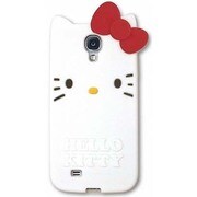 キャラダイカットシリコンジャケットGalaxy S4 キティWH SAN-234KTWH