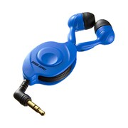 ステレオイヤホン(巻き取り式) ブルー MM-HP106BL