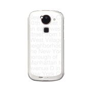 オリジナルデザイン docomo F-03E ARROWS Kiss ケース 【NewYork Typography ホワイト】 F-03E-YCM2P0092-78