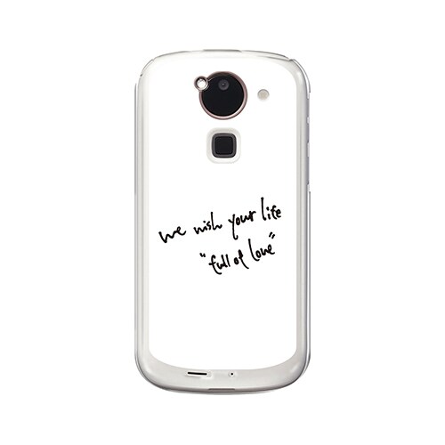 F-03E-YCM2P0426-78 [オリジナルデザイン docomo F-03E ARROWS Kiss ケース 【We wish your life Full of Love / White】]