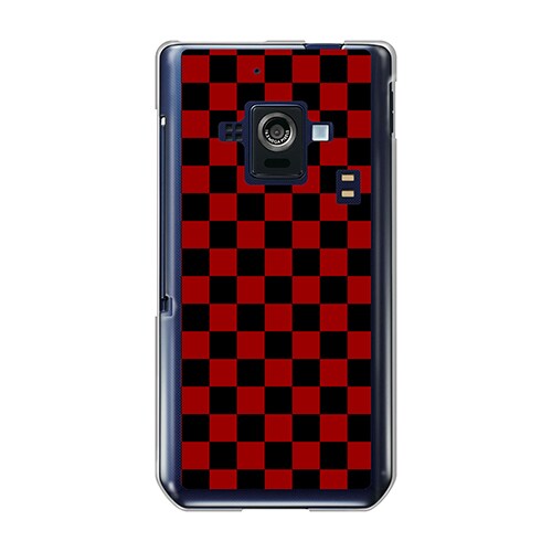 SH-02E-YCM2P0352-78 [オリジナルデザイン docomo SH-02E AQUOS PHONE ZETA ケース 【レッド & ブラック 市松柄】]