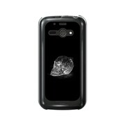 オリジナルデザイン SoftBank 205SH AQUOS PHONE ss ケース 【スカルヘッドフラワー ブラックプレート】 205SH-YCM2P0457-78