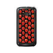 オリジナルデザイン SoftBank 205SH AQUOS PHONE ss ケース 【ストロベリー パターン ブラックプレート】 205SH-YCM2P0558-78