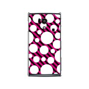 オリジナルデザイン docomo SH-01E AQUOS PHONE si ケース 【ピンク ストライプ & ランダムドット】 SH-01E-YCM2P0412-78