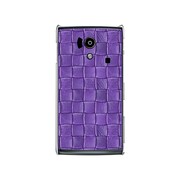 オリジナルデザイン docomo SH-01E AQUOS PHONE si ケース 【クロスレザー パターン パープル】 SH-01E-YCM2P0523-78
