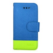 OWL-CVIP31(BG) [iPhone5C用 kuboq　手帳型タイプ合皮カバー ブルー/グリーン]