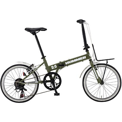 折りたたみ自転車 20型 外装7段変速 グリーン HUMMER FDB207-R4