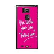 101F-YCM2P0428-78 [オリジナルデザイン SoftBank 101F ARROWS A ケース 【We wish your life Full of Love / Lover Pink】]