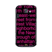 オリジナルデザイン docomo F-08E らくらくスマートフォン2 ケース 【NewYork Typography ピンク】 F-08E-YCM2P0002-78