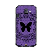 オリジナルデザイン docomo F-08E らくらくスマートフォン2 ケース 【紫蝶々】 F-08E-YCM2P0078-78
