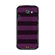 オリジナルデザイン docomo F-08E らくらくスマートフォン2 ケース 【ボーダーソックス パープル & ネイビー】 F-08E-YCM2P0129-78