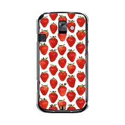 オリジナルデザイン docomo F-08E らくらくスマートフォン2 ケース 【ストロベリー パターン ホワイトプレート】 F-08E-YCM2P0557-78