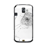 オリジナルデザイン docomo F-08E らくらくスマートフォン2 ケース 【フェイク クラッシュ ガラス ホワイト しょぼーん(´・ω・`)】 F-08E-YCM2P0594-78