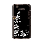 オリジナルデザイン docomo N-07D MEDIAS X ケース 【ホワイトローズ ブラックパターン】 N-07D-YCM2P0416-78