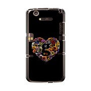 オリジナルデザイン docomo N-07D MEDIAS X ケース 【Lovegram Flower Heart Black】 N-07D-YCM2P0465-78