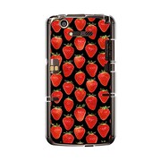 オリジナルデザイン docomo N-07D MEDIAS X ケース 【ストロベリー パターン ブラックプレート】 N-07D-YCM2P0558-78