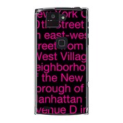オリジナルデザイン docomo F-02E ARROWS X ケース 【NewYork Typography ピンク】 F-02E-YCM2P0002-78