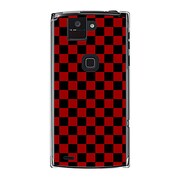 オリジナルデザイン docomo F-02E ARROWS X ケース 【レッド & ブラック 市松柄】 F-02E-YCM2P0352-78