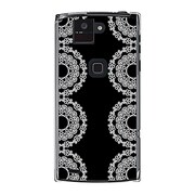 オリジナルデザイン docomo F-02E ARROWS X ケース 【ホワイト & ブラック レース】 F-02E-YCM2P0379-78