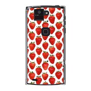 オリジナルデザイン docomo F-02E ARROWS X ケース 【ストロベリー パターン ホワイトプレート】 F-02E-YCM2P0557-78