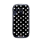 オリジナルデザイン docomo F-12D らくらくスマートフォン ケース 【ネコと水玉 黒地】 F-12D-YCM2P0052-78