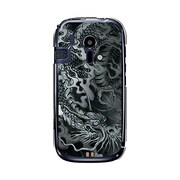 オリジナルデザイン docomo F-12D らくらくスマートフォン ケース 【龍の咆哮(黒)】 F-12D-YCM2P0061-78