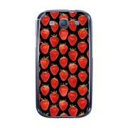 オリジナルデザイン docomo SC-03E GALAXY S III α ケース 【ストロベリー パターン ブラックプレート】 SC-03E-YCM2P0558-78