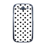 オリジナルデザイン docomo SC-06D GALAXY S III ケース 【ネコと水玉 白地】 SC-06D-YCM2P0051-78