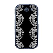 オリジナルデザイン docomo SC-06D GALAXY S III ケース 【ホワイト & ブラック レース】 SC-06D-YCM2P0379-78