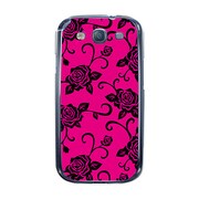 オリジナルデザイン docomo SC-06D GALAXY S III ケース 【ブラックローズ ピンクパターン】 SC-06D-YCM2P0414-78