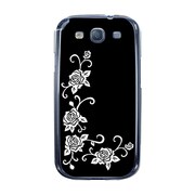 オリジナルデザイン docomo SC-06D GALAXY S III ケース 【ホワイトローズ ブラックパターン】 SC-06D-YCM2P0416-78