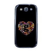 オリジナルデザイン docomo SC-06D GALAXY S III ケース 【Lovegram Flower Heart Black】 SC-06D-YCM2P0465-78