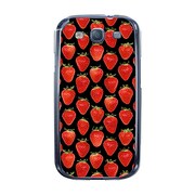 オリジナルデザイン docomo SC-06D GALAXY S III ケース 【ストロベリー パターン ブラックプレート】 SC-06D-YCM2P0558-78
