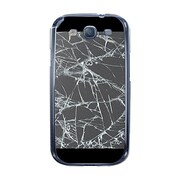 オリジナルデザイン docomo SC-06D GALAXY S III ケース 【フェイク クラッシュ ガラス ブラック しょぼーん(´・ω・`)】 SC-06D-YCM2P0593-78