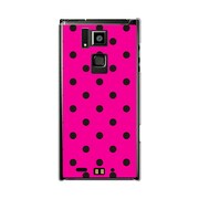 オリジナルデザイン docomo T-02D REGZA Phone ケース 【Dot Pattern ピンク & ブラック】 T-02D-YCM2P0009-78
