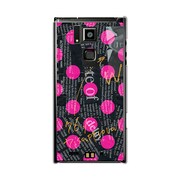 オリジナルデザイン docomo T-02D REGZA Phone ケース 【News-paper-Dot ブラック】 T-02D-YCM2P0032-78