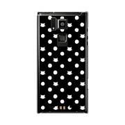 オリジナルデザイン docomo T-02D REGZA Phone ケース 【ネコと水玉 黒地】 T-02D-YCM2P0052-78