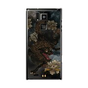 オリジナルデザイン docomo T-02D REGZA Phone ケース 【唐獅子牡丹ダーク】 T-02D-YCM2P0109-78