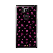 オリジナルデザイン docomo T-02D REGZA Phone ケース 【ハートブレイクモノグラム ブラック】 T-02D-YCM2P0208-78