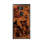 オリジナルデザイン docomo T-02D REGZA Phone ケース 【Catウォールペーパー オレンジ】 T-02D-YCM2P0214-78
